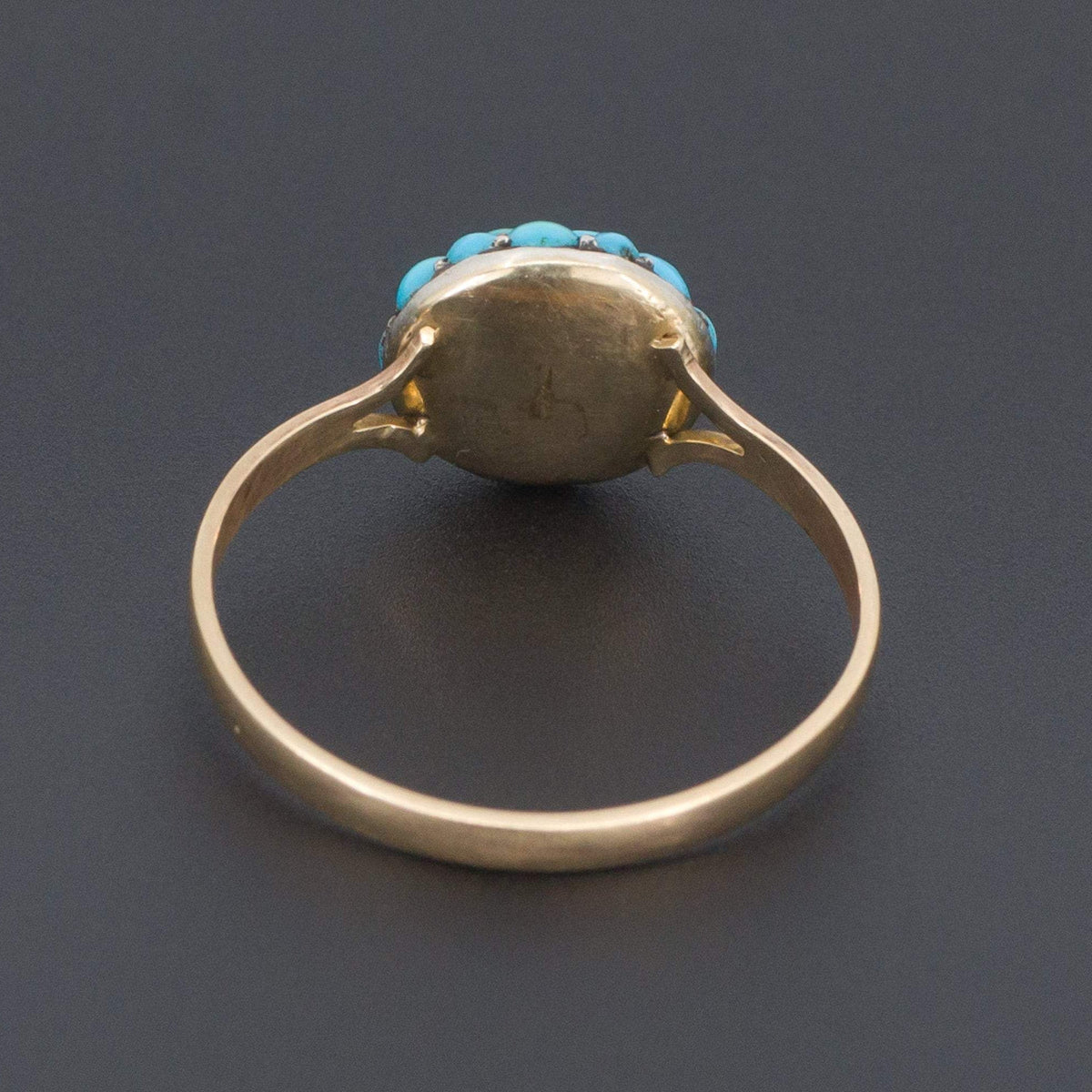 Turquoise Ring | Antique Pin Conversion Ring - Trademark Antiques
