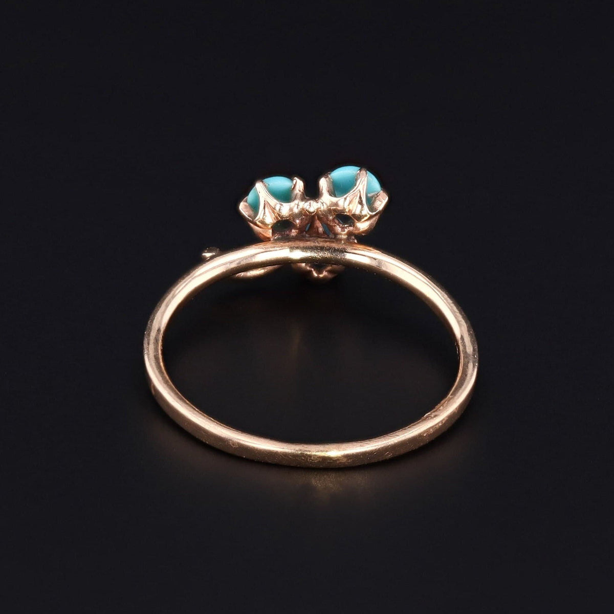 Turquoise Shamrock Ring | 14k Gold Ring - Trademark Antiques