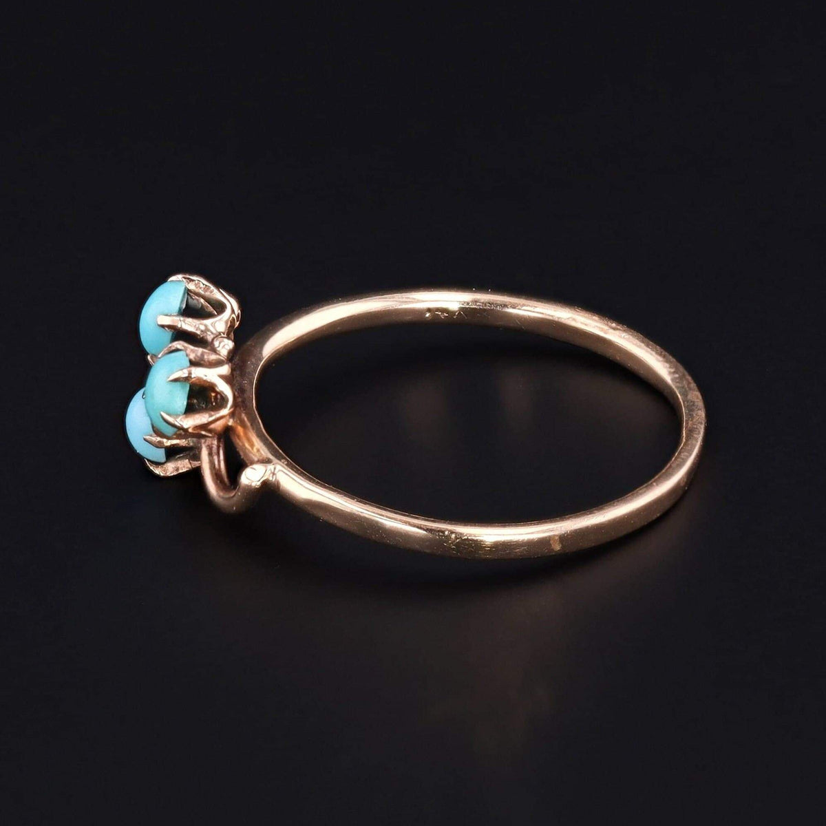 Turquoise Shamrock Ring | 14k Gold Ring - Trademark Antiques