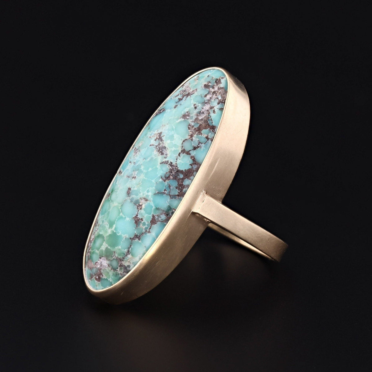 Turquoise Statement Ring | 14k Gold Ring - Trademark Antiques