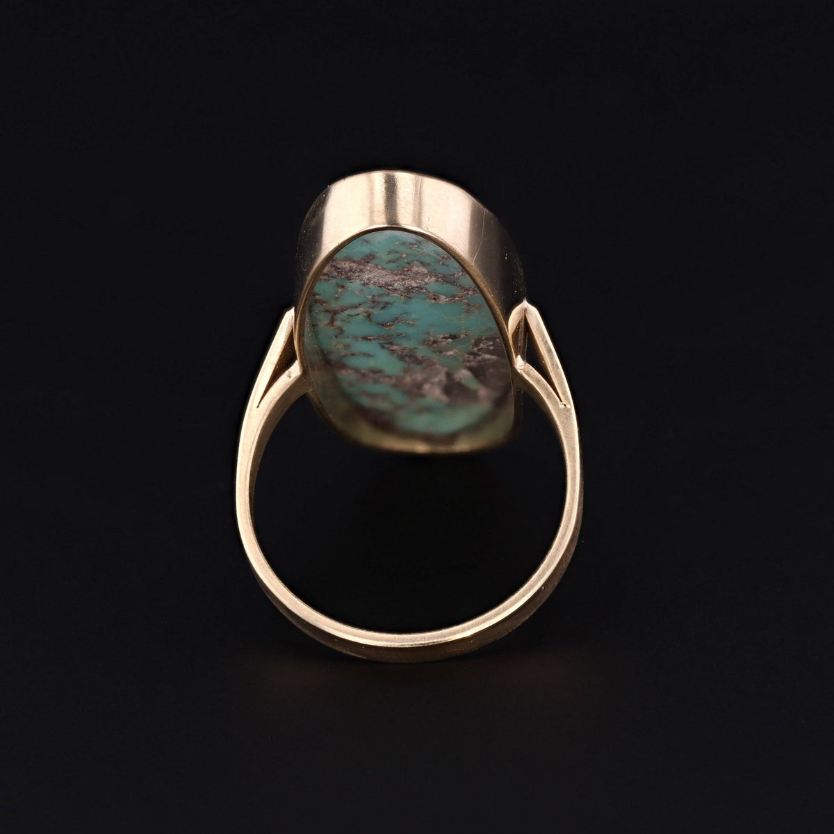 Turquoise Statement Ring | 14k Gold Ring - Trademark Antiques