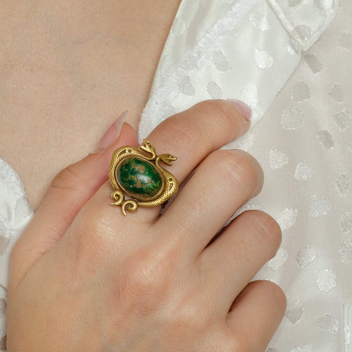 Turquoise Statement Ring | 14k Gold Ring - Trademark Antiques