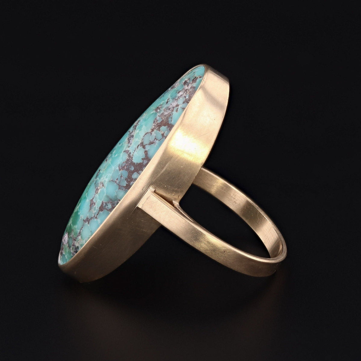 Turquoise Statement Ring | 14k Gold Ring - Trademark Antiques