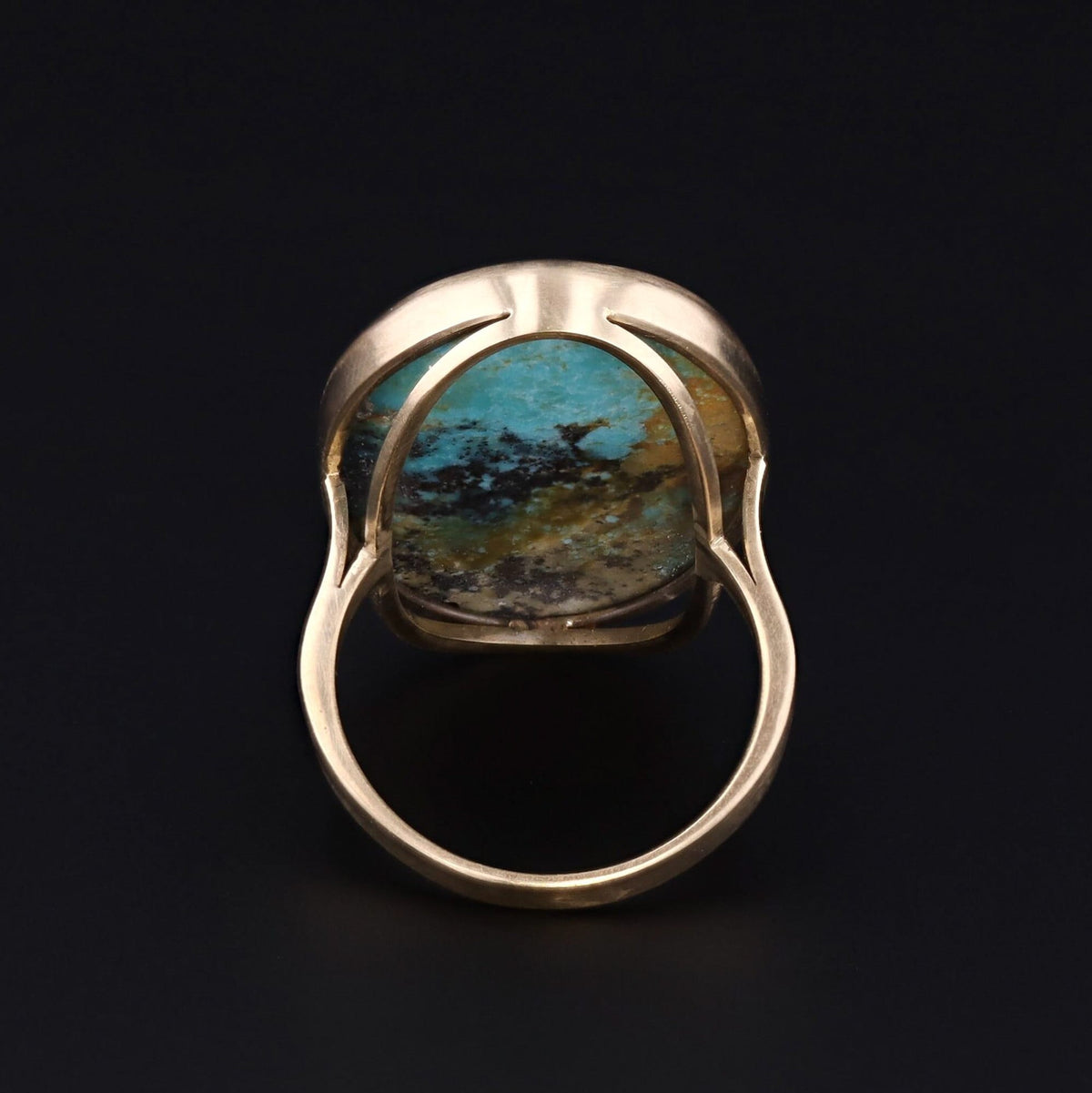 Turquoise Statement Ring | 14k Gold Ring - Trademark Antiques