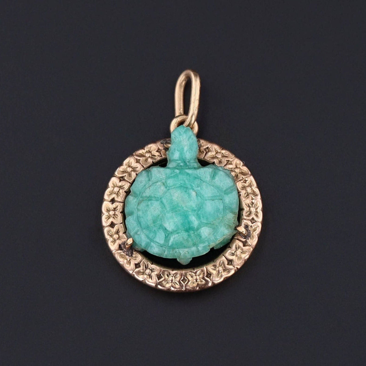 Turtle Charm | Jade Turtle Charm - Trademark Antiques