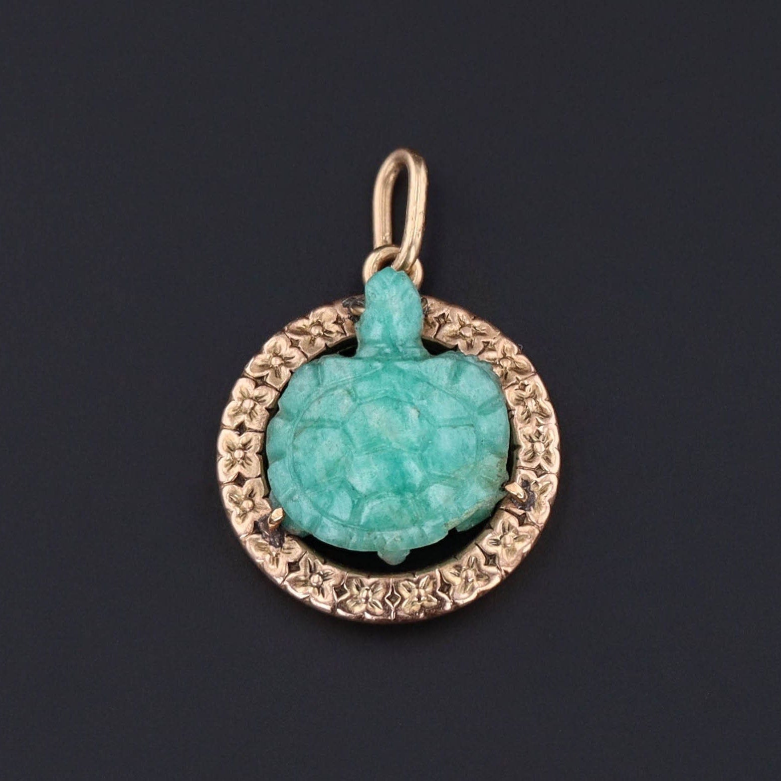 Turtle Charm | Jade Turtle Charm - Trademark Antiques