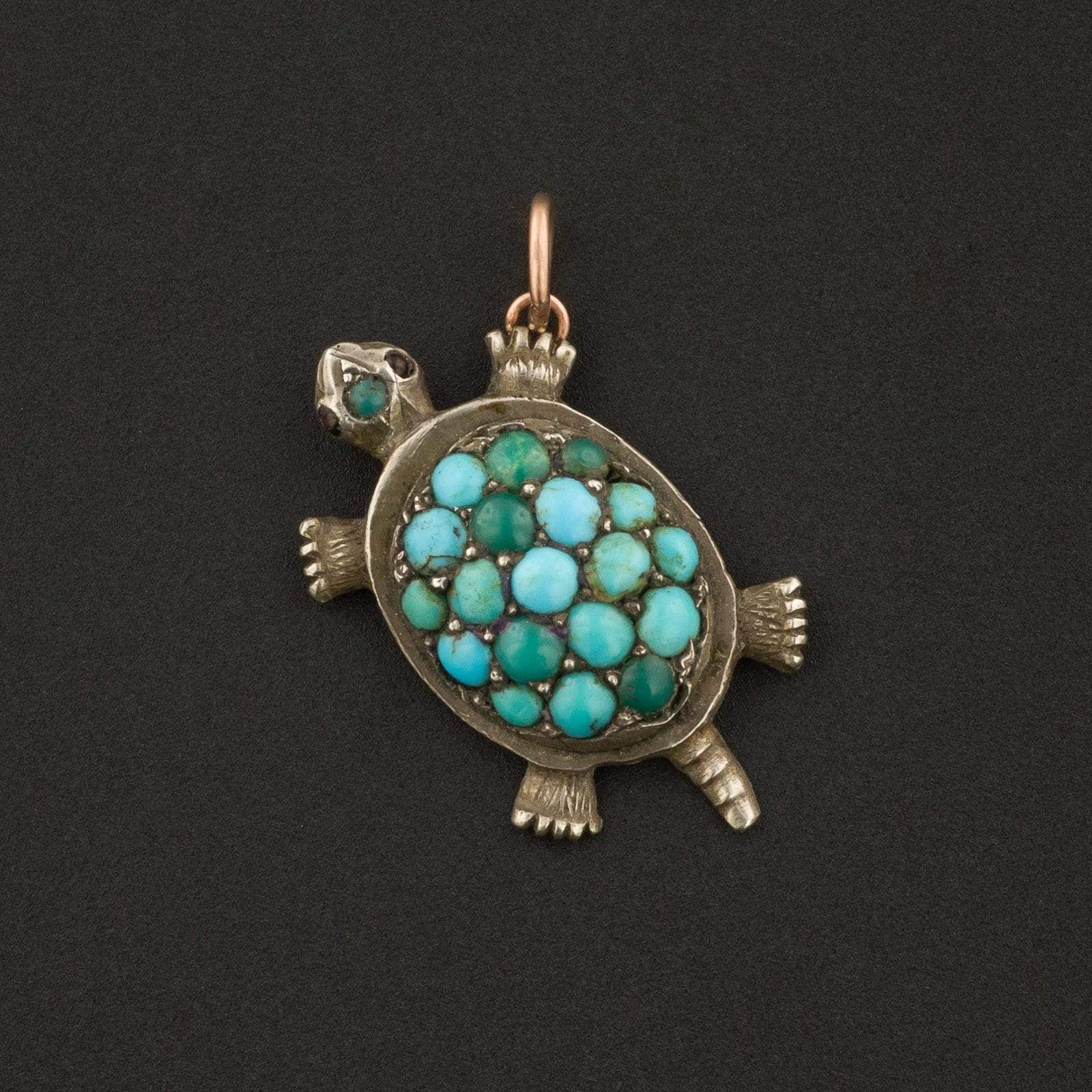Turtle Pendant | Antique Turquoise Turtle - Trademark Antiques