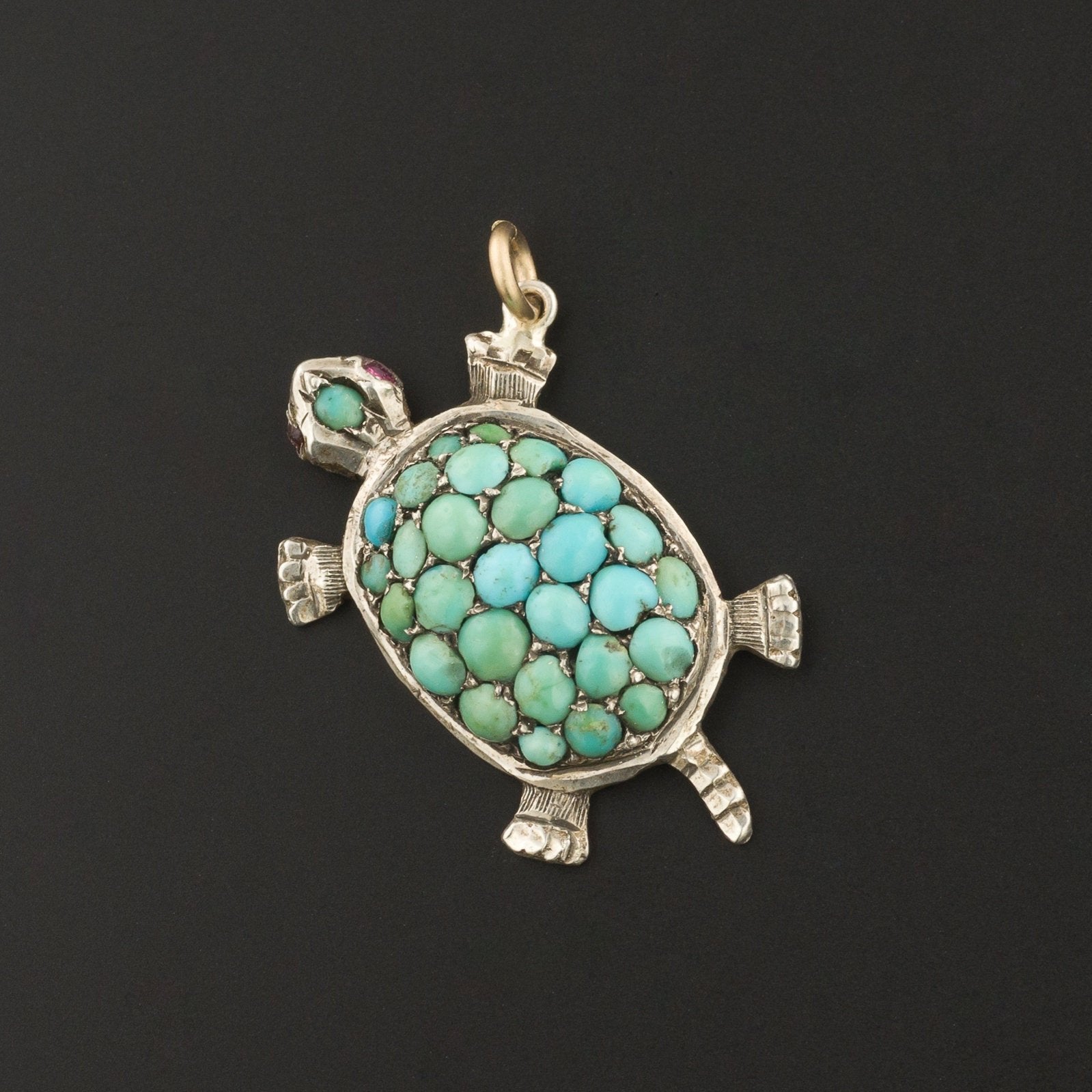 Turtle Pendant | Antique Turquoise Turtle - Trademark Antiques