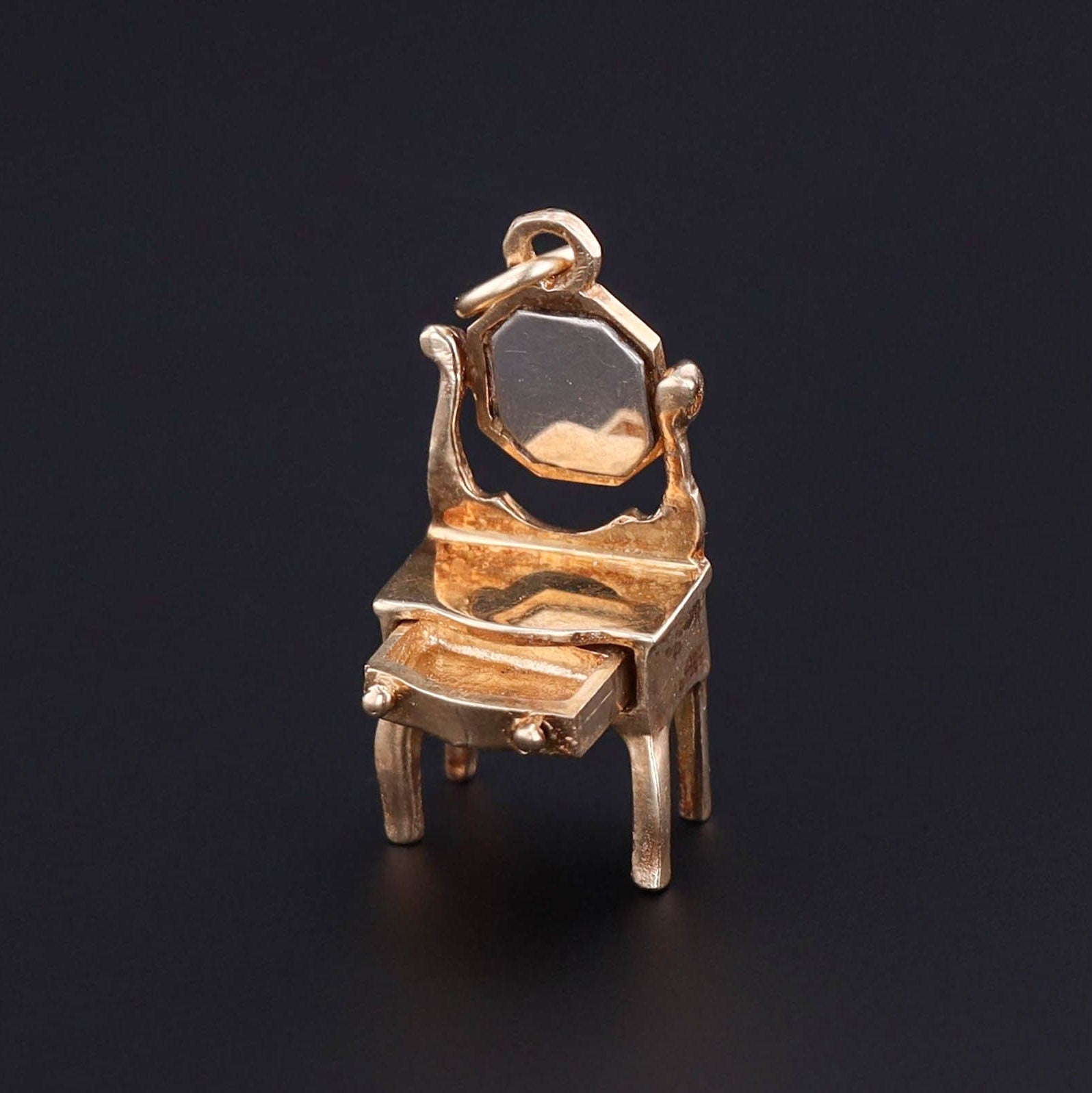 Vanity Table Charm | 14k Gold Charm - Trademark Antiques