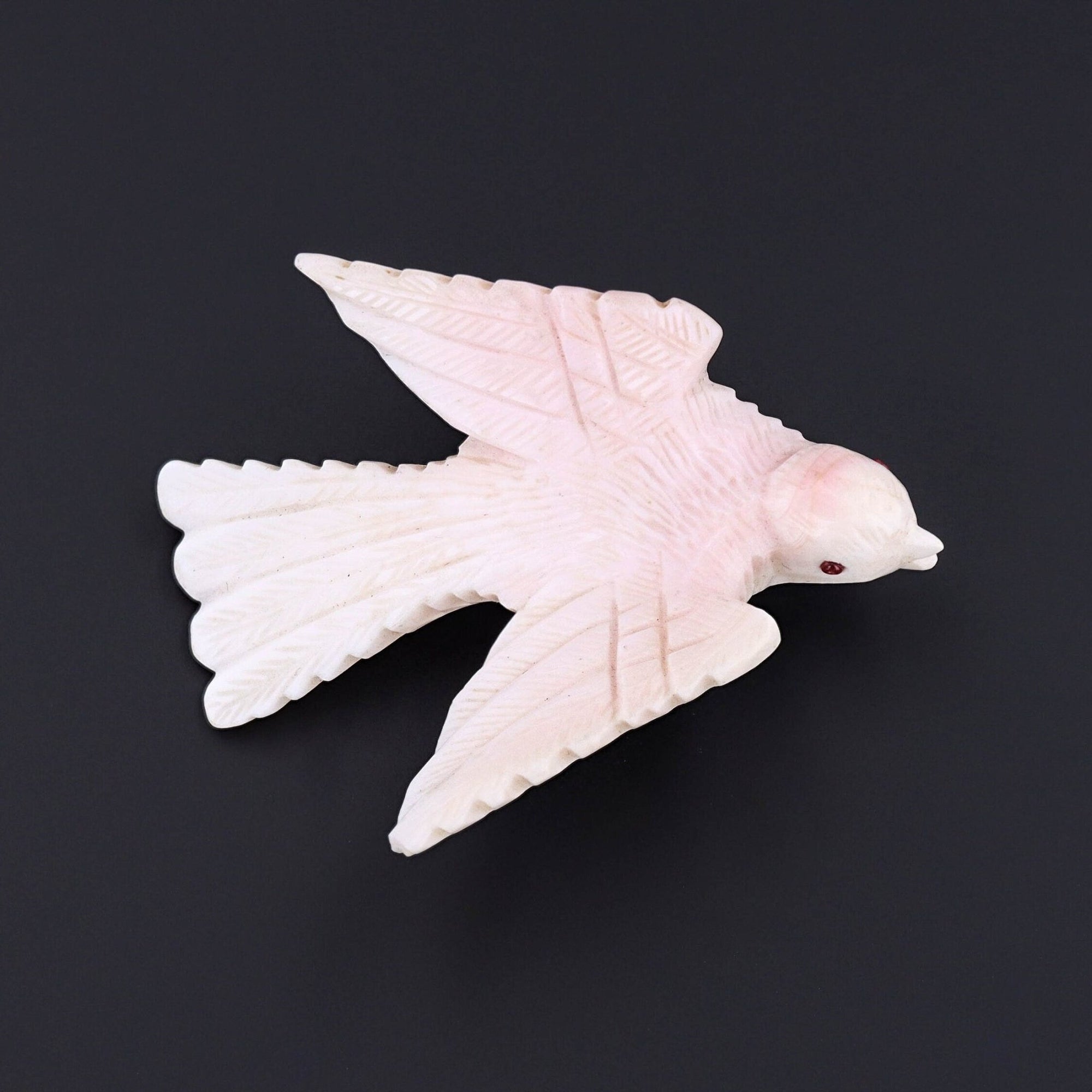 Victorian Carved Shell Bird Brooch - Trademark Antiques