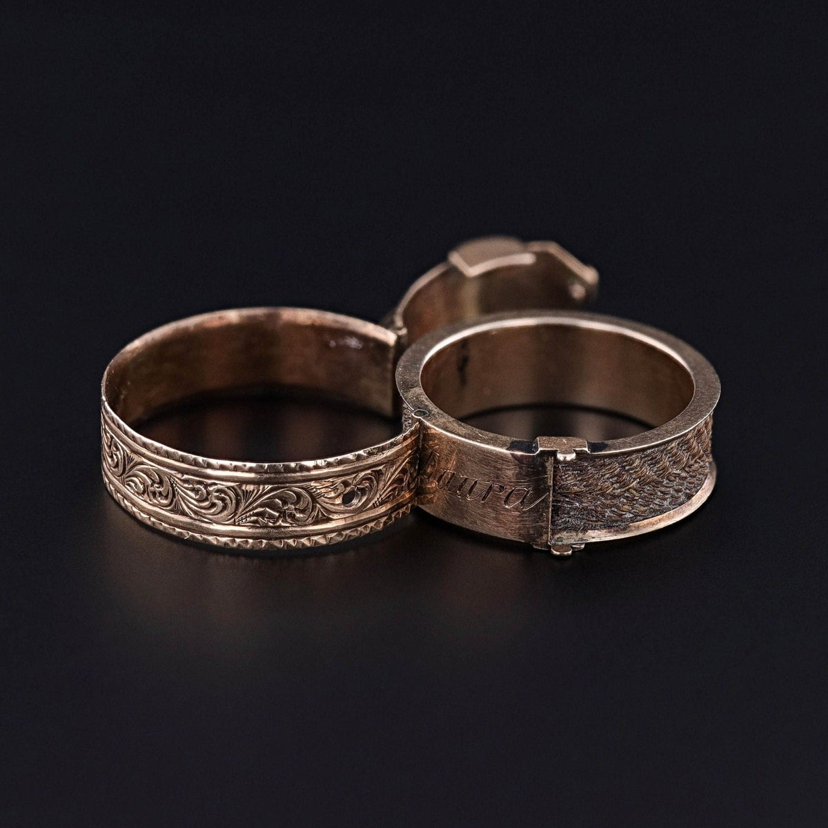 Victorian Hair Locket Ring of 12ct Gold - Trademark Antiques
