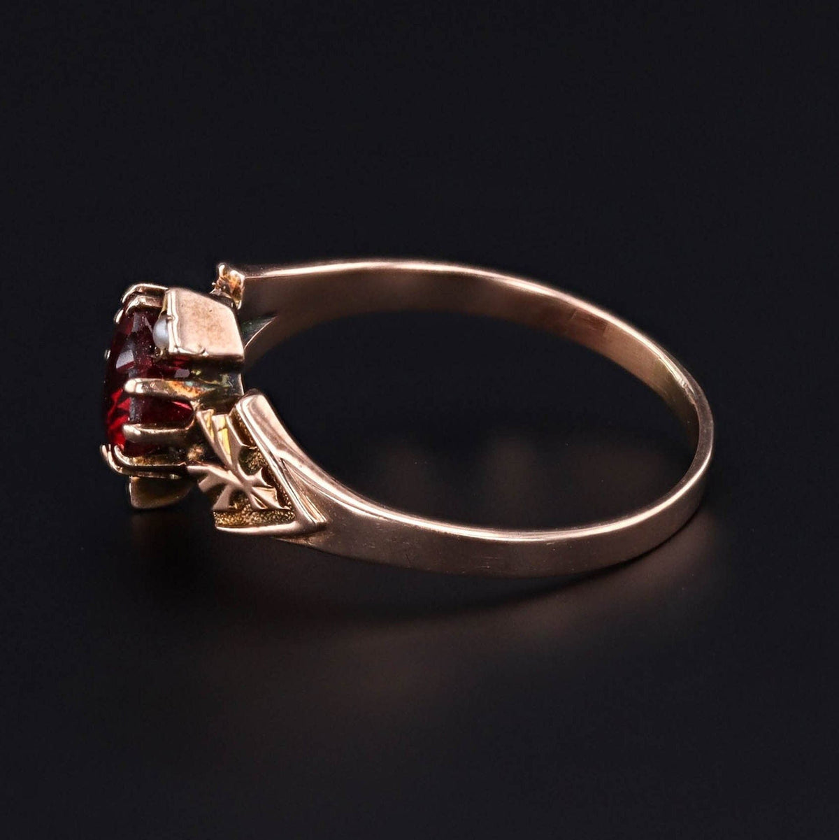 Victorian Heart Ring of 10k Gold - Trademark Antiques