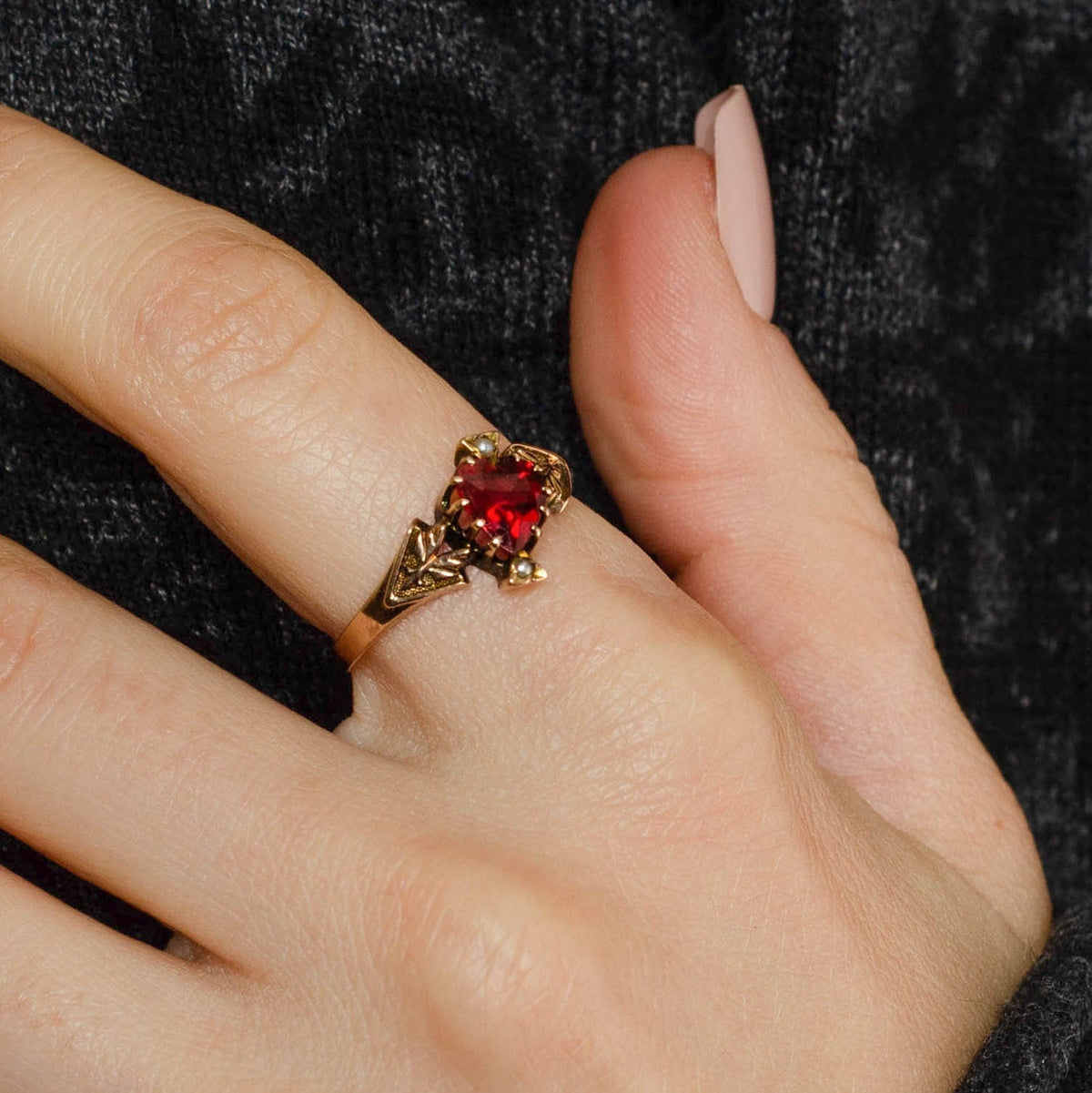 Victorian Heart Ring of 10k Gold - Trademark Antiques