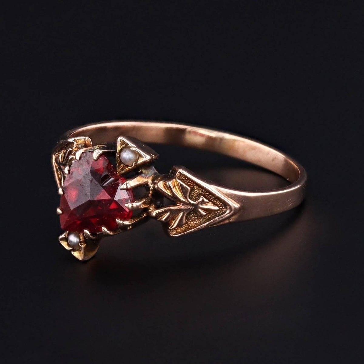 Victorian Heart Ring of 10k Gold - Trademark Antiques