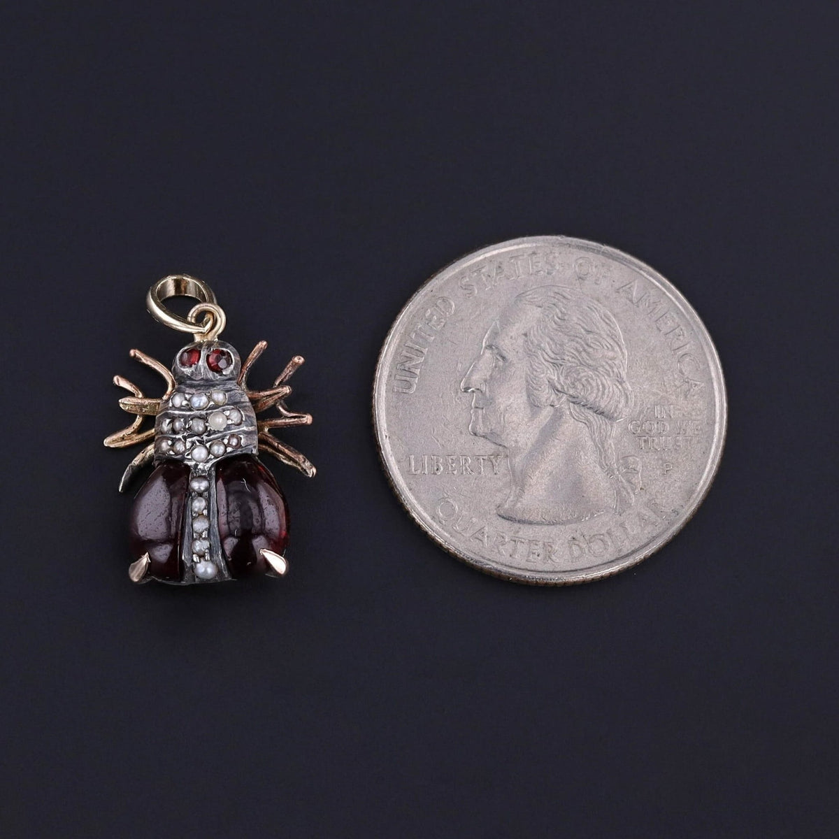 Victorian Leaded Glass Beetle Charm - Trademark Antiques