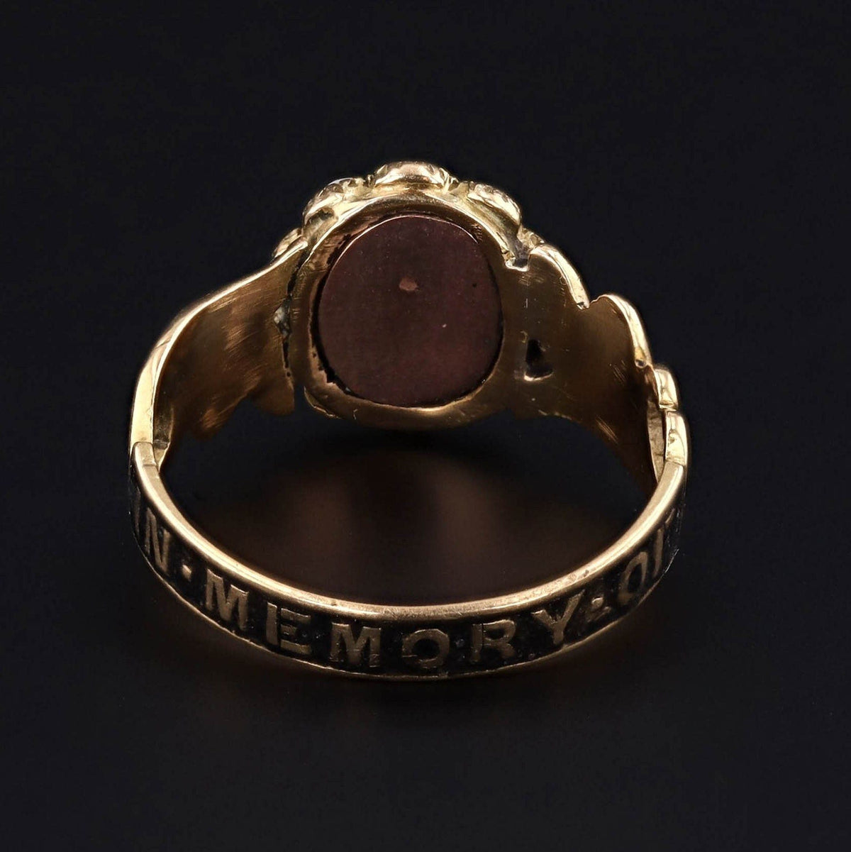 Victorian Mourning Ring | Antique Pearl &amp; Black Enamel Ring - Trademark Antiques