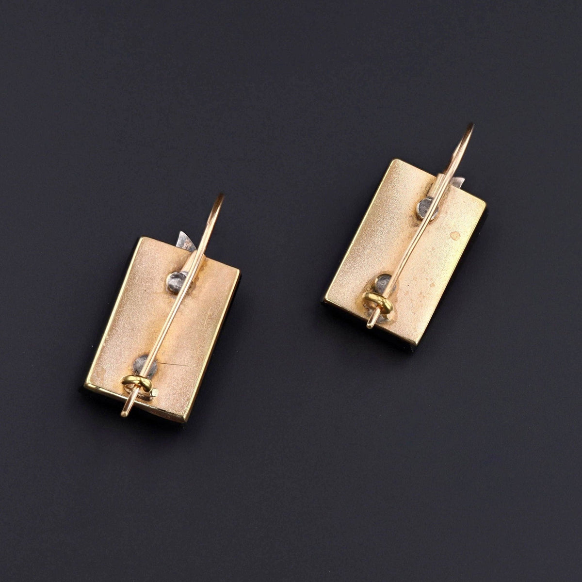 Victorian Onyx Earrings | Calla Lily Earrings - Trademark Antiques