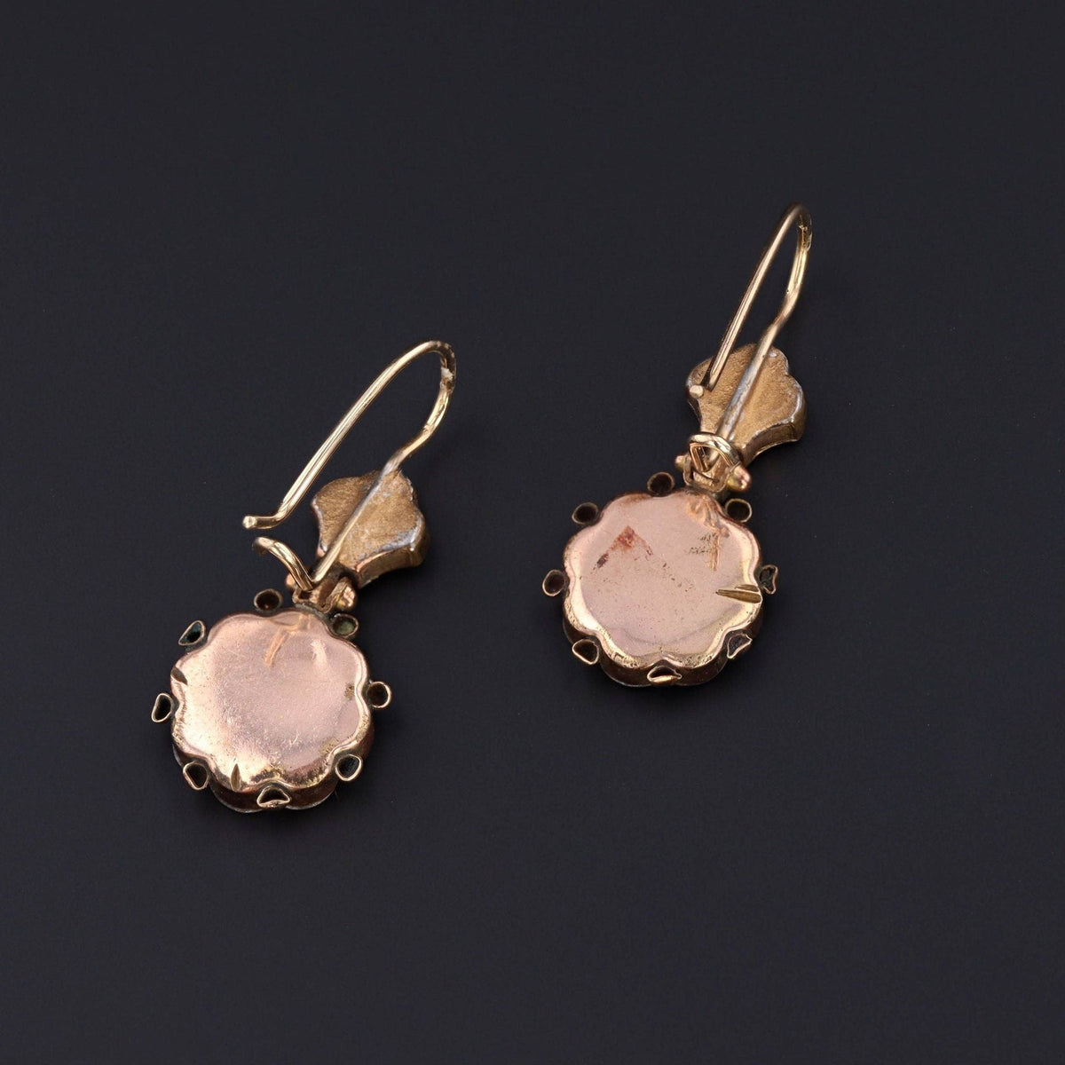 Victorian Onyx Earrings | Gold Plated Earrings - Trademark Antiques