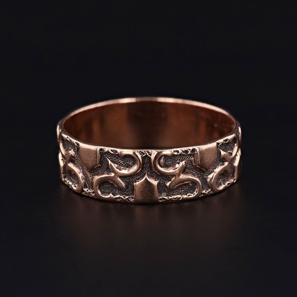 Victorian Rose Gold Cigar Band of 10k Gold - Trademark Antiques