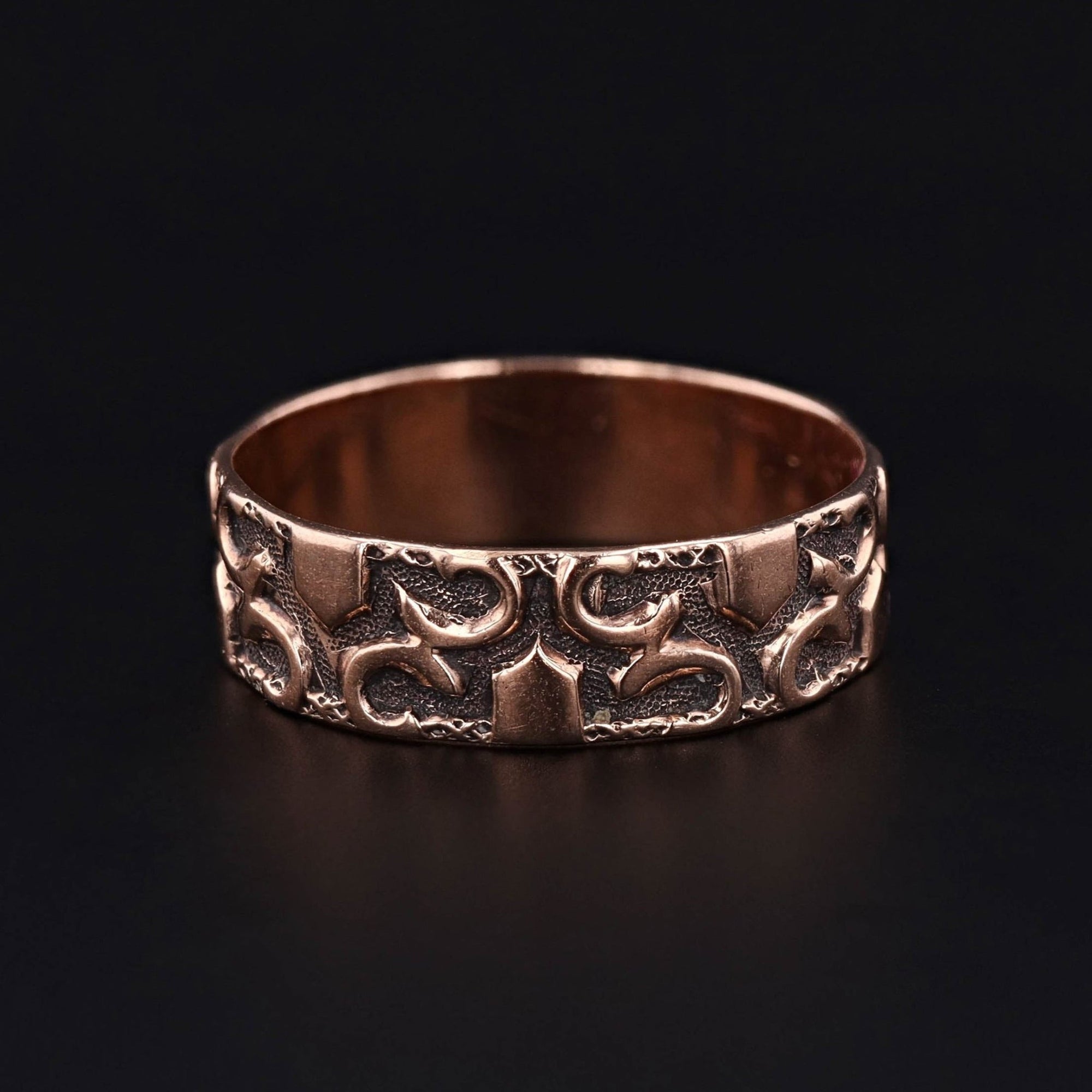 Victorian Rose Gold Cigar Band of 10k Gold - Trademark Antiques