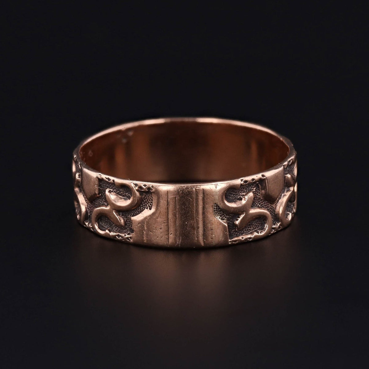 Victorian Rose Gold Cigar Band of 10k Gold - Trademark Antiques