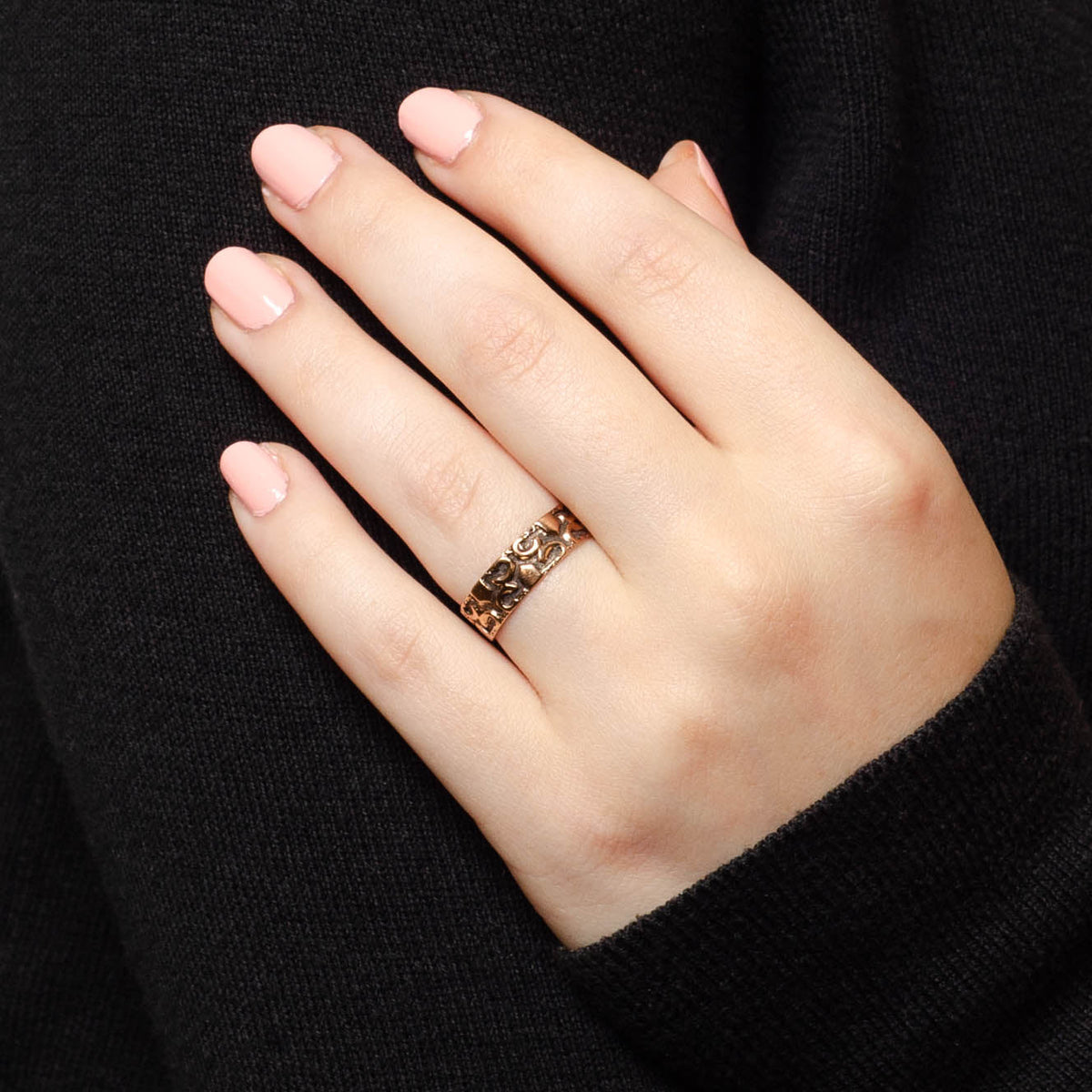 Victorian Rose Gold Cigar Band of 10k Gold - Trademark Antiques