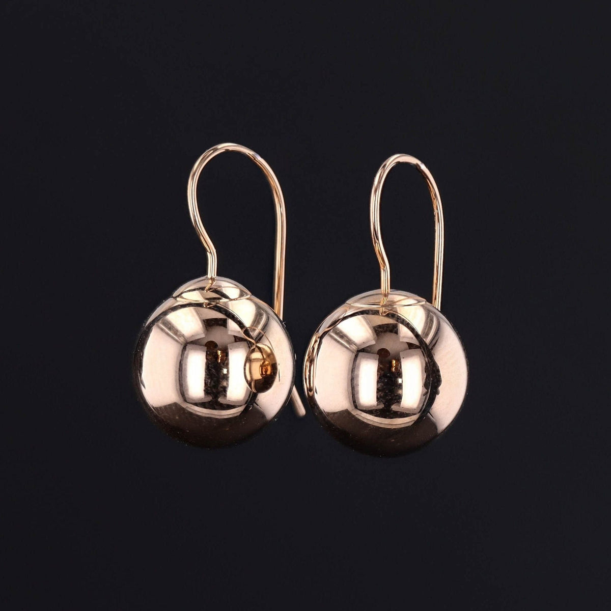 Vintage 14k Gold Ball Dangle Earrings - Trademark Antiques