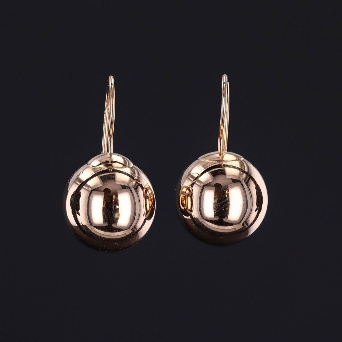 Vintage 14k Gold Ball Dangle Earrings - Trademark Antiques