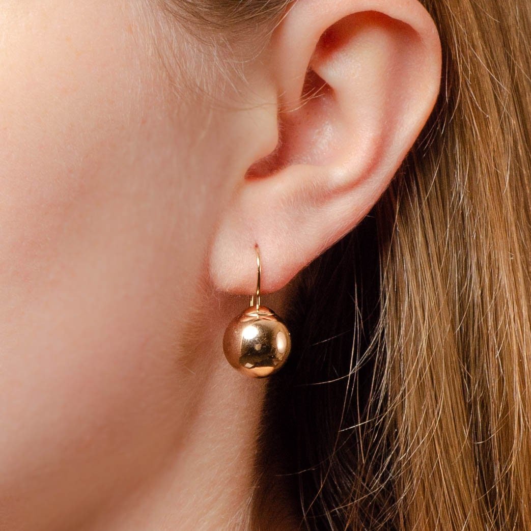 Vintage 14k Gold Ball Dangle Earrings - Trademark Antiques