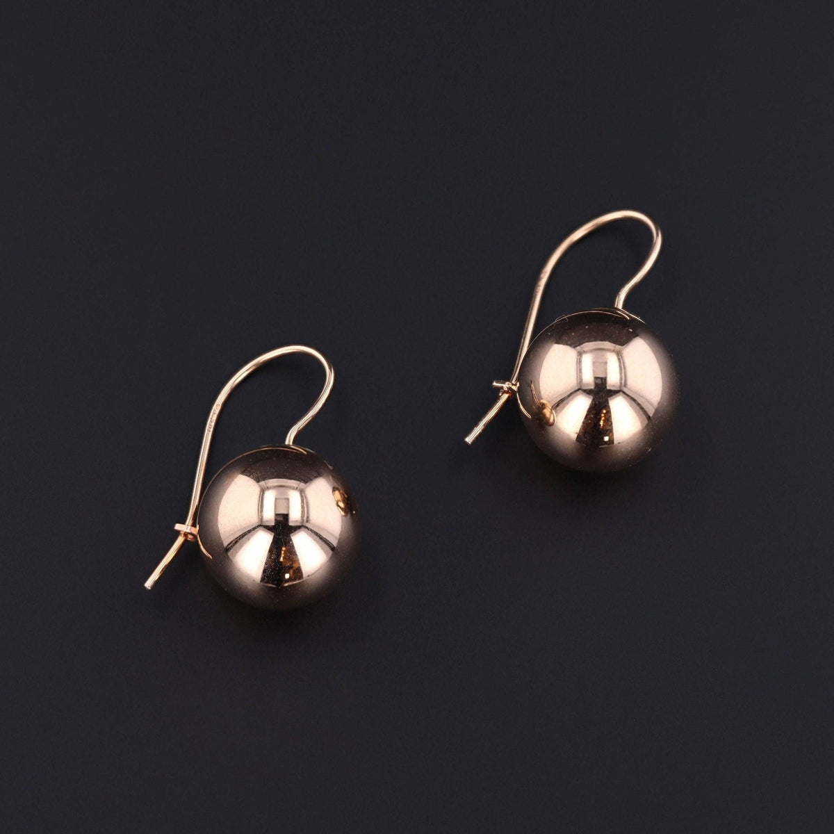 Vintage 14k Gold Ball Dangle Earrings - Trademark Antiques