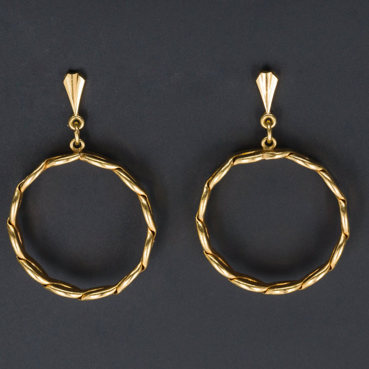 Vintage 14k Gold Earrings | Gold Hoop Earrings - Trademark Antiques