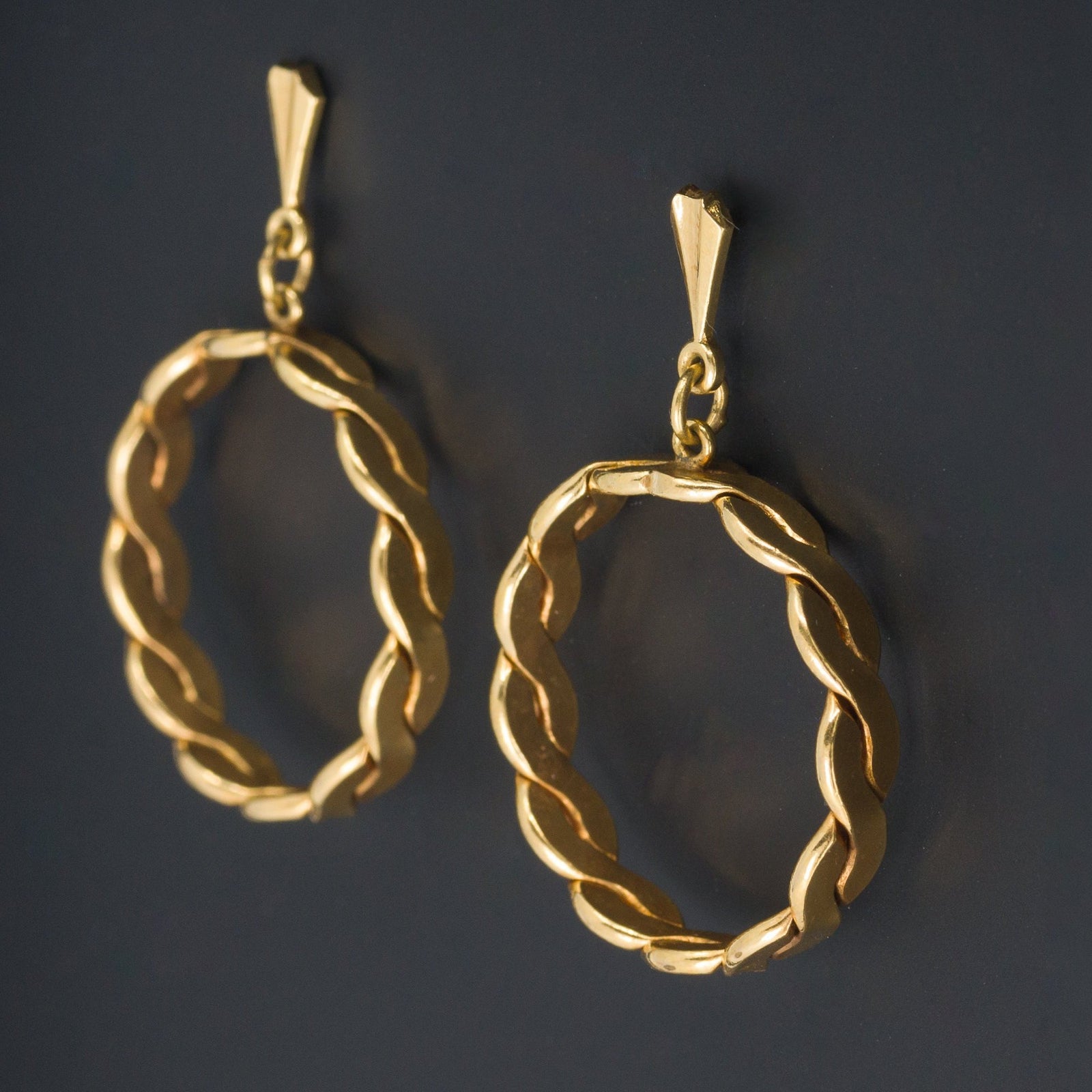 Vintage 14k Gold Earrings | Gold Hoop Earrings - Trademark Antiques