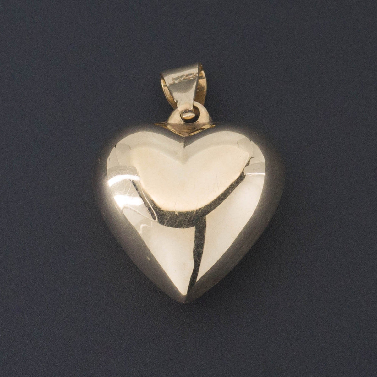 Vintage 14k Gold Flower Heart Pendant | 14k Gold Heart Pendant - Trademark Antiques
