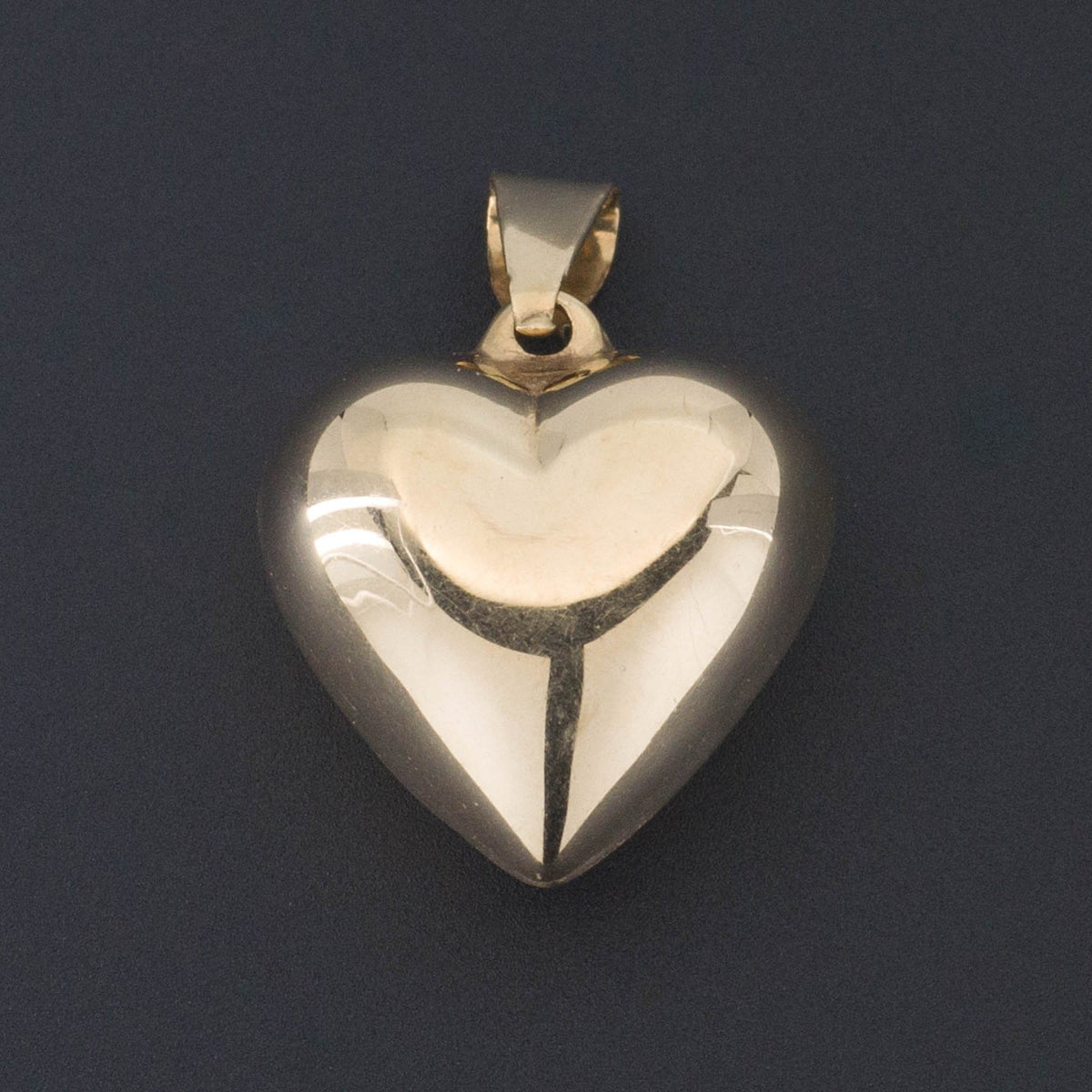 Vintage 14k Gold Flower Heart Pendant | 14k Gold Heart Pendant - Trademark Antiques