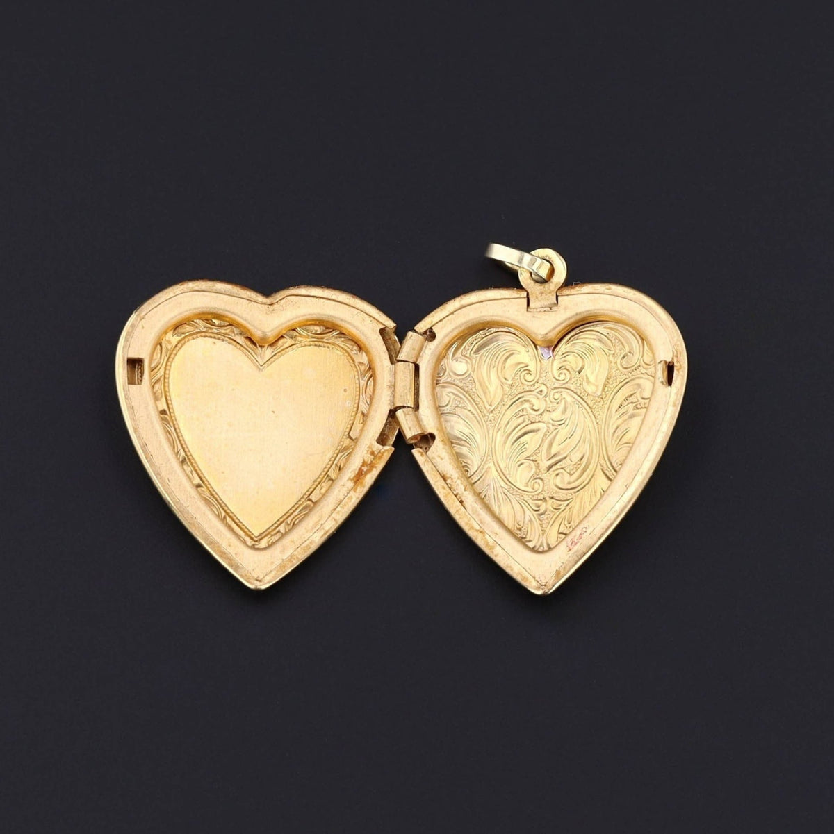 Vintage 14k Gold Flower Locket | 14k Gold Heart Locket - Trademark Antiques