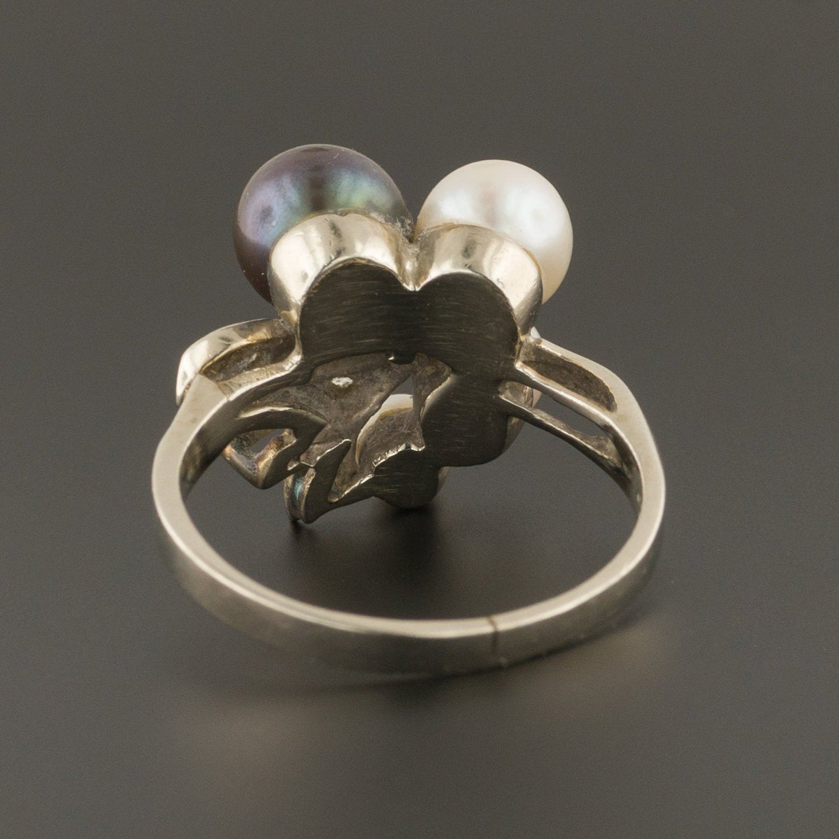 Vintage 14k Gold Pearl &amp; Diamond Ring | Diamond and Pearl Ring - Trademark Antiques