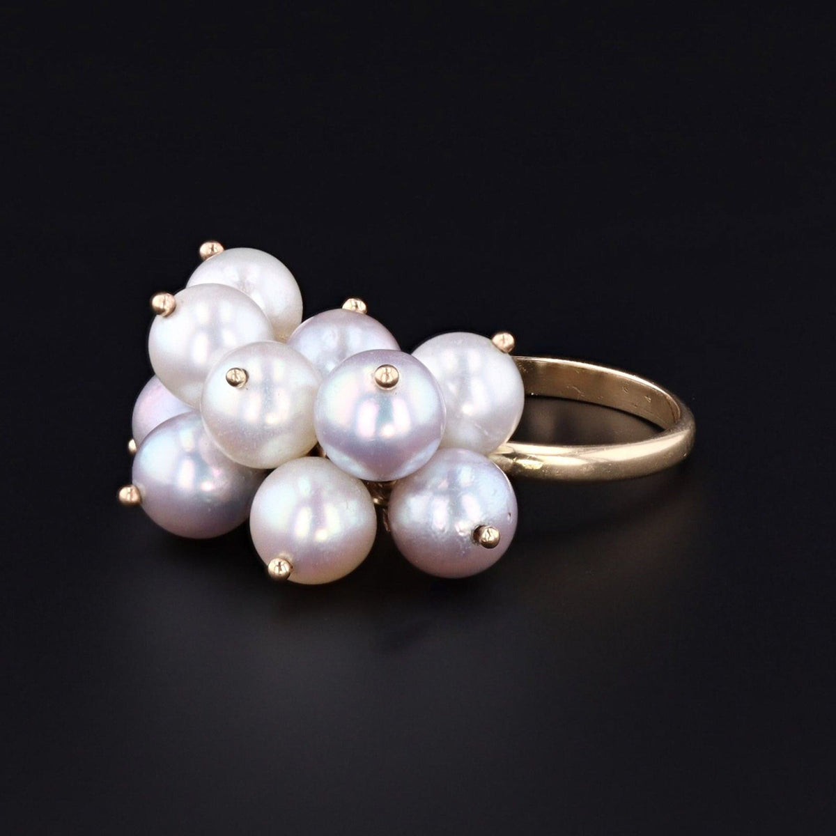 Vintage 14k Gold Pearl Ring | Akoya Pearl Ring - Trademark Antiques