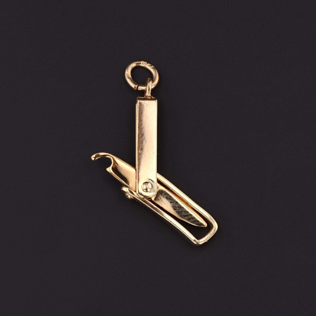 Vintage 14k Gold Pen Knife Charm | Moveable Charm - Trademark Antiques