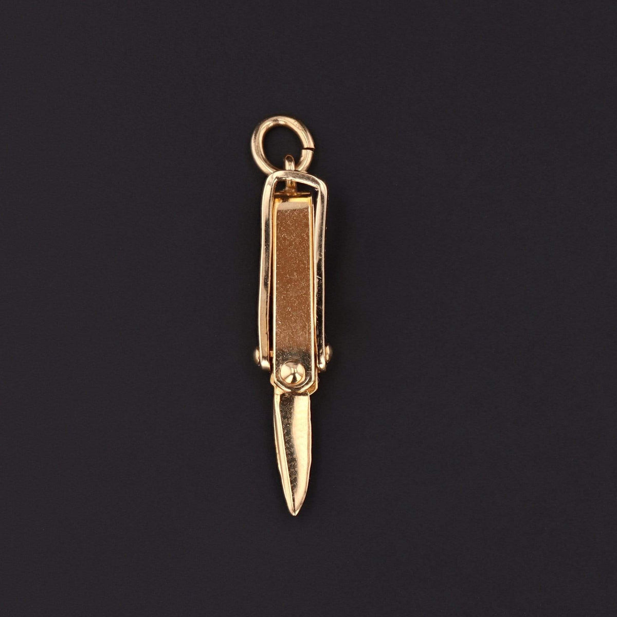 Vintage 14k Gold Pen Knife Charm | Moveable Charm - Trademark Antiques