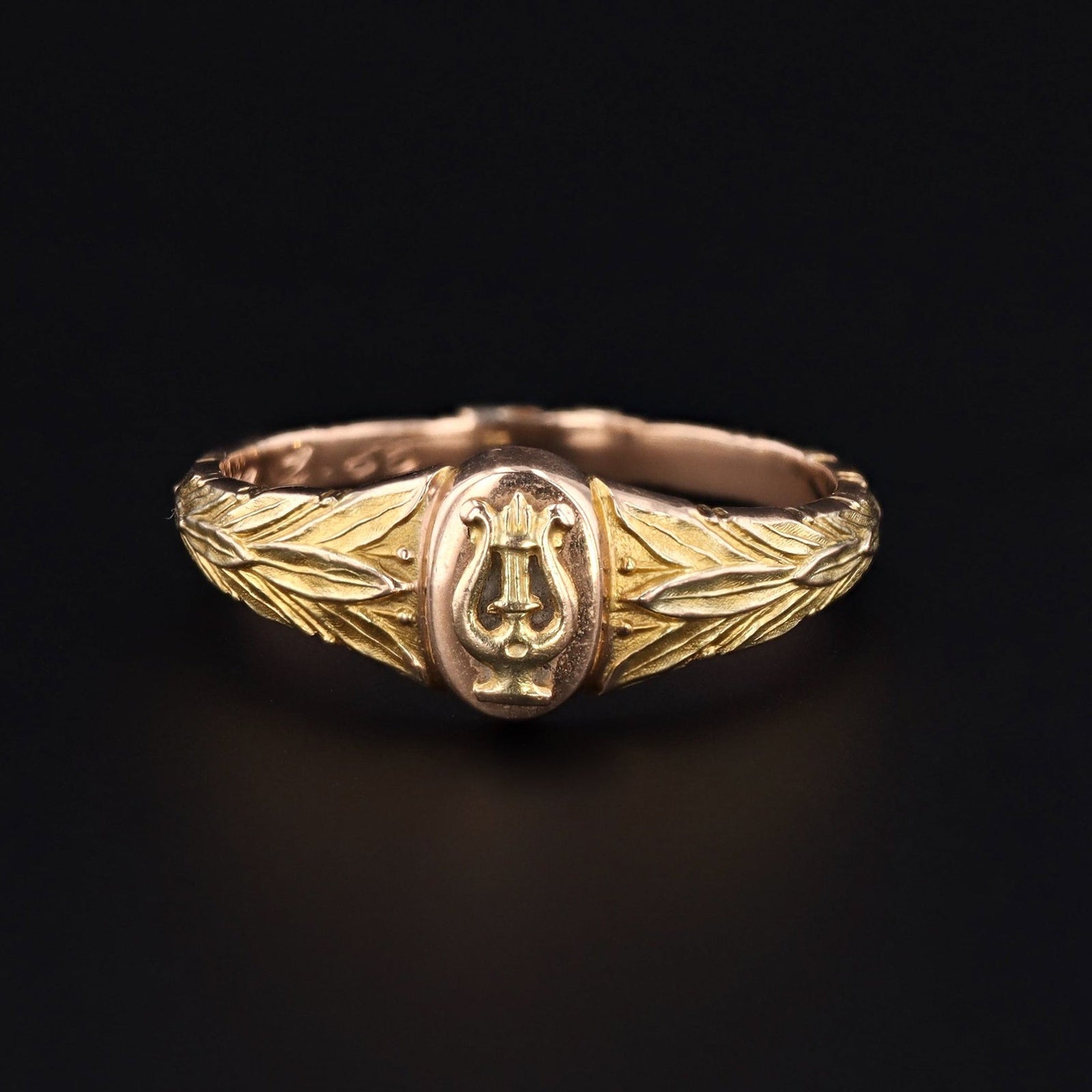 Vintage 14k Gold Ring | Lyre or Harp Ring - Trademark Antiques