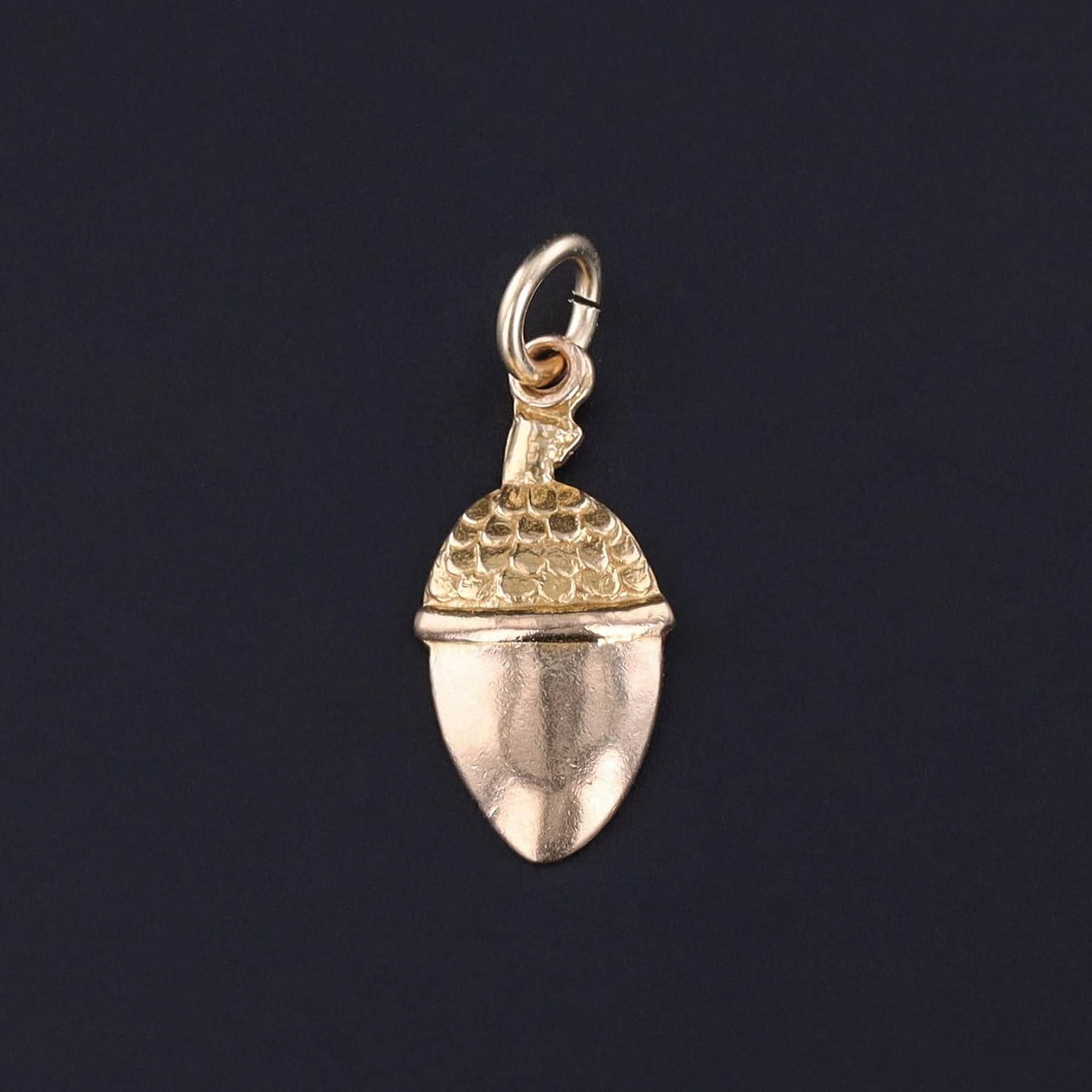 Vintage Acorn Charm of 14k Gold - Trademark Antiques