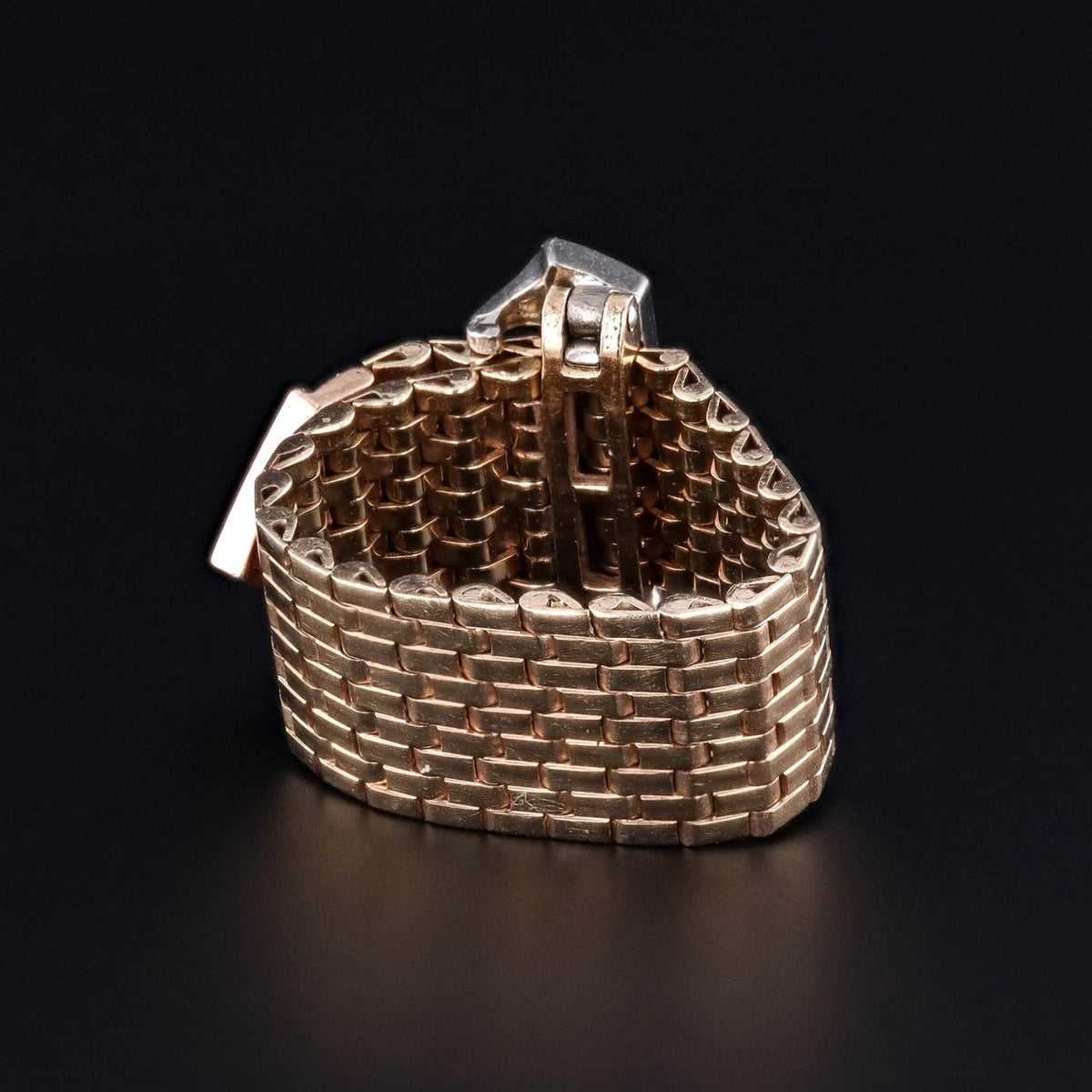 Vintage Adjustable Ruby &amp; Diamond Buckle Ring of 14k Gold - Trademark Antiques