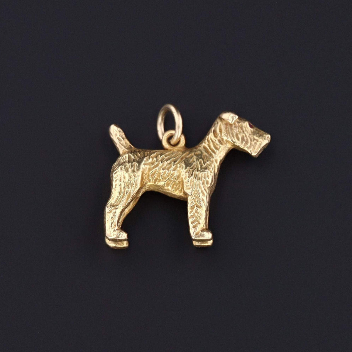 Vintage Airedale Terrier Charm | 14k Gold Charm - Trademark Antiques