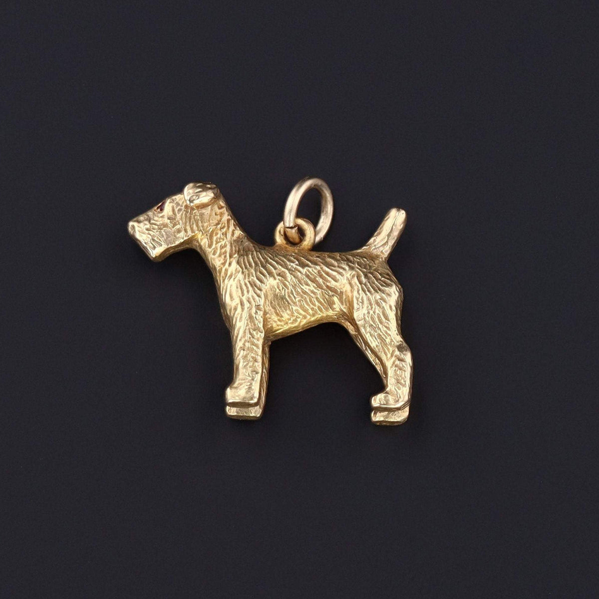 Vintage Airedale Terrier Charm | 14k Gold Charm - Trademark Antiques