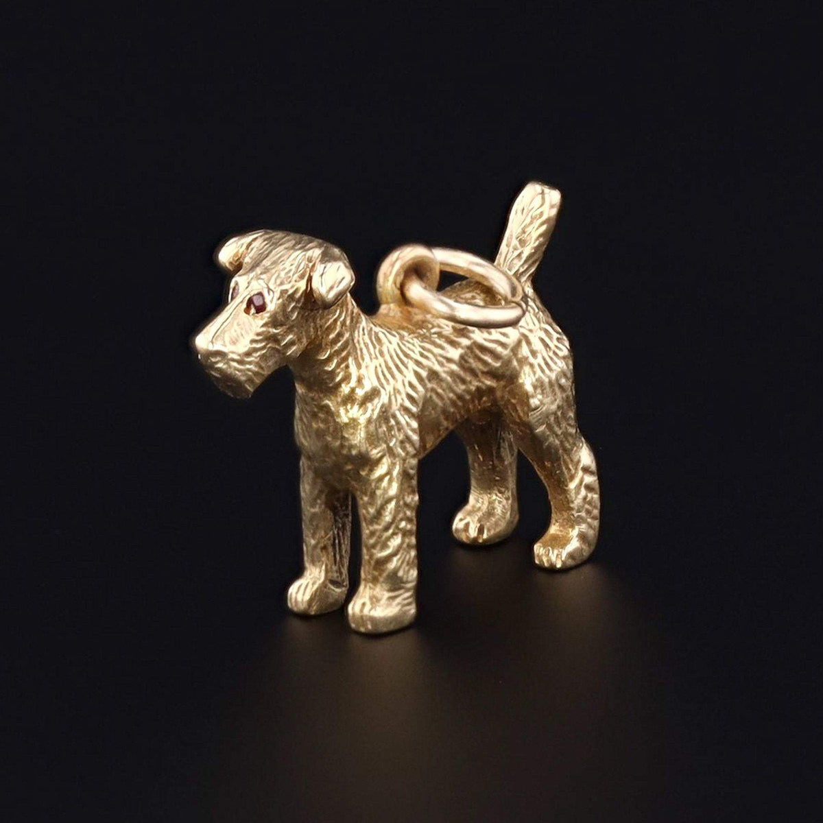 Vintage Airedale Terrier Charm | 14k Gold Charm - Trademark Antiques