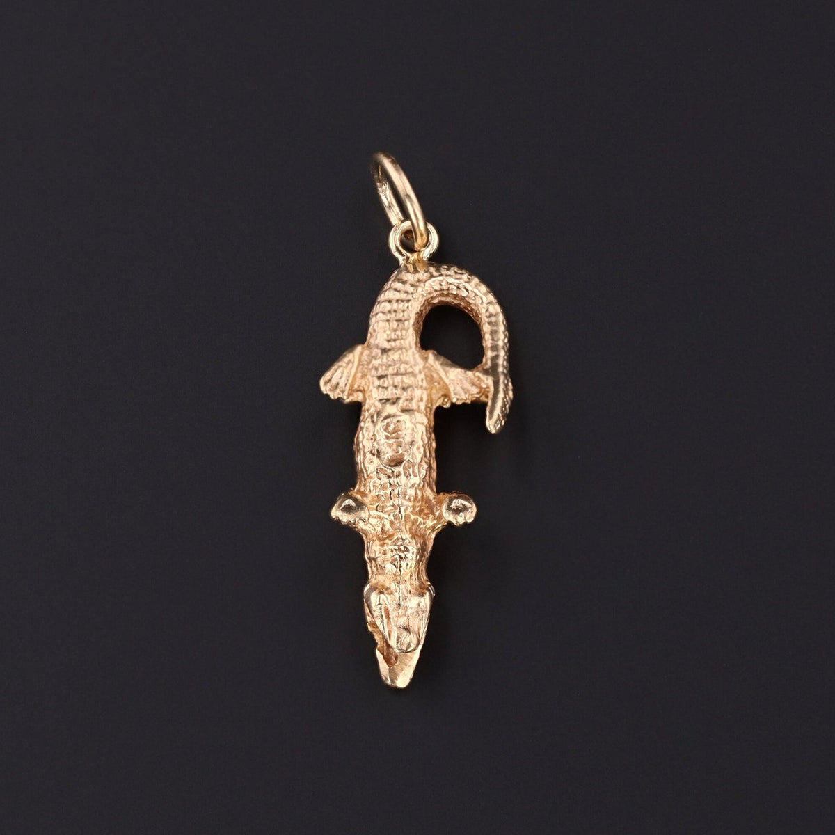 Vintage Alligator Charm of 14k Gold - Trademark Antiques