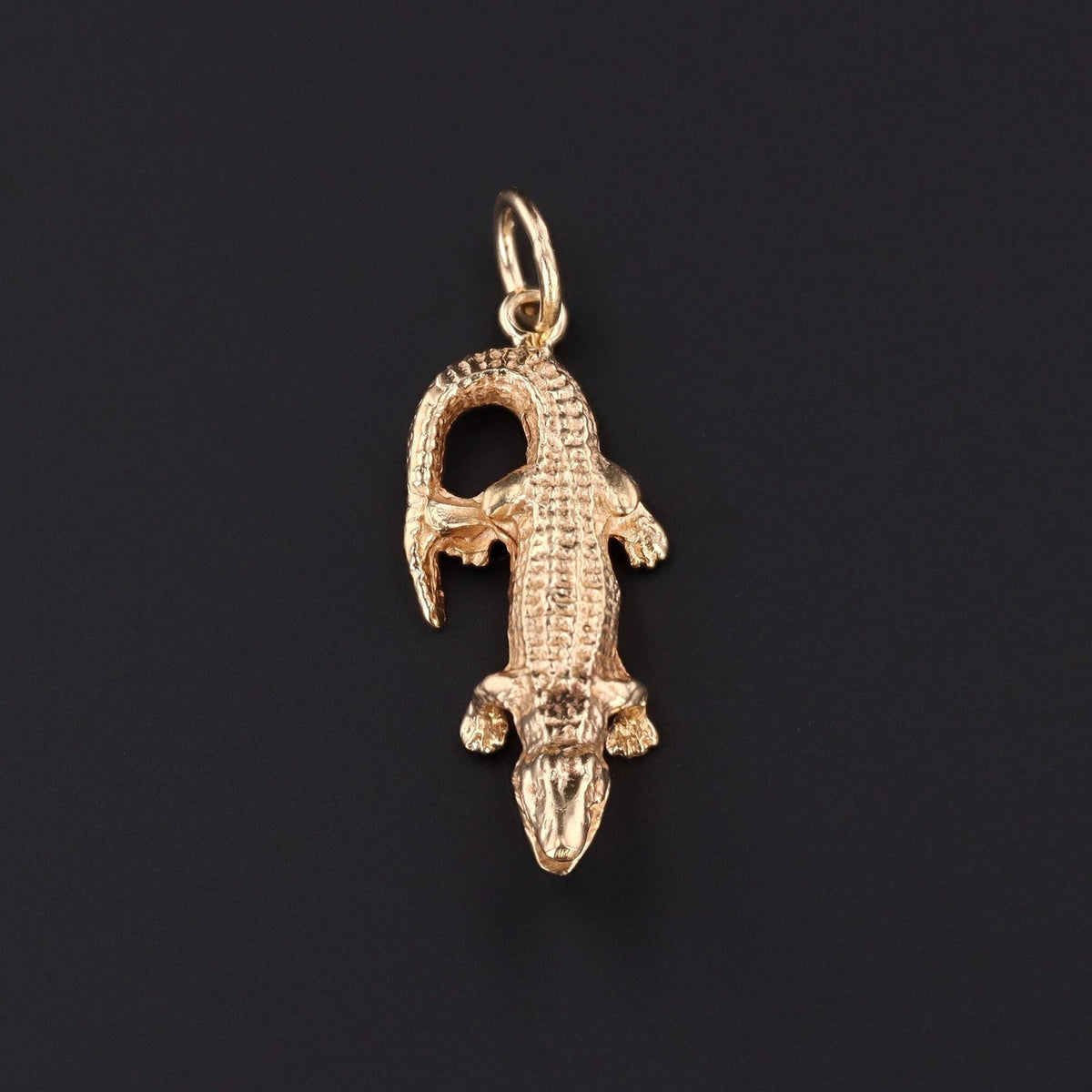 Vintage Alligator Charm of 14k Gold - Trademark Antiques