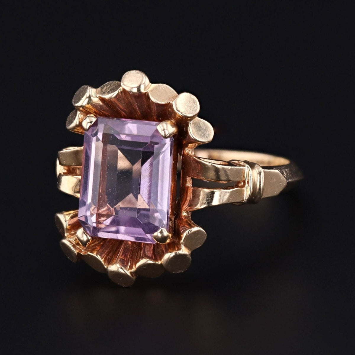Vintage Amethyst Ring | 14k Gold Amethyst Ring - Trademark Antiques