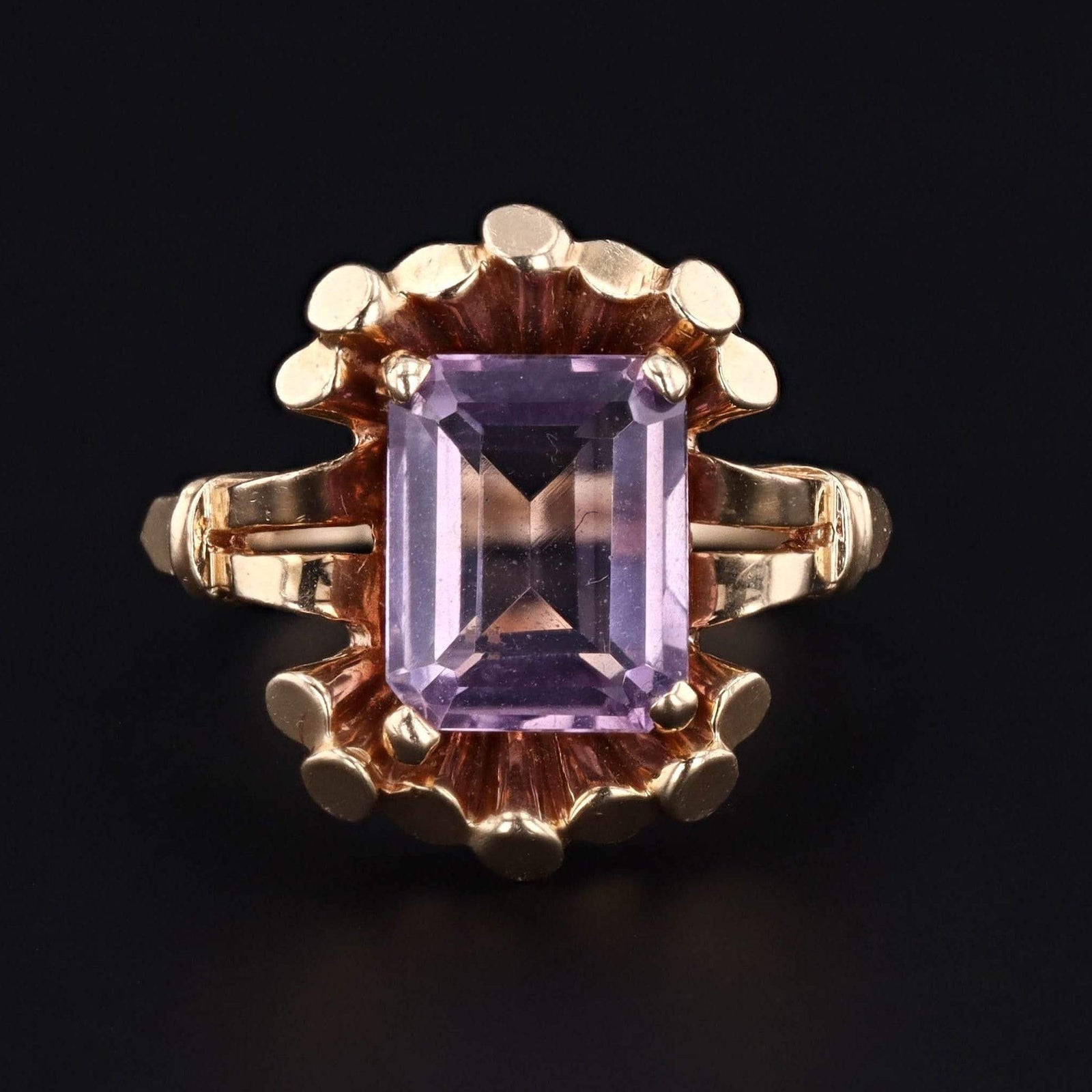 Vintage Amethyst Ring | 14k Gold Amethyst Ring - Trademark Antiques