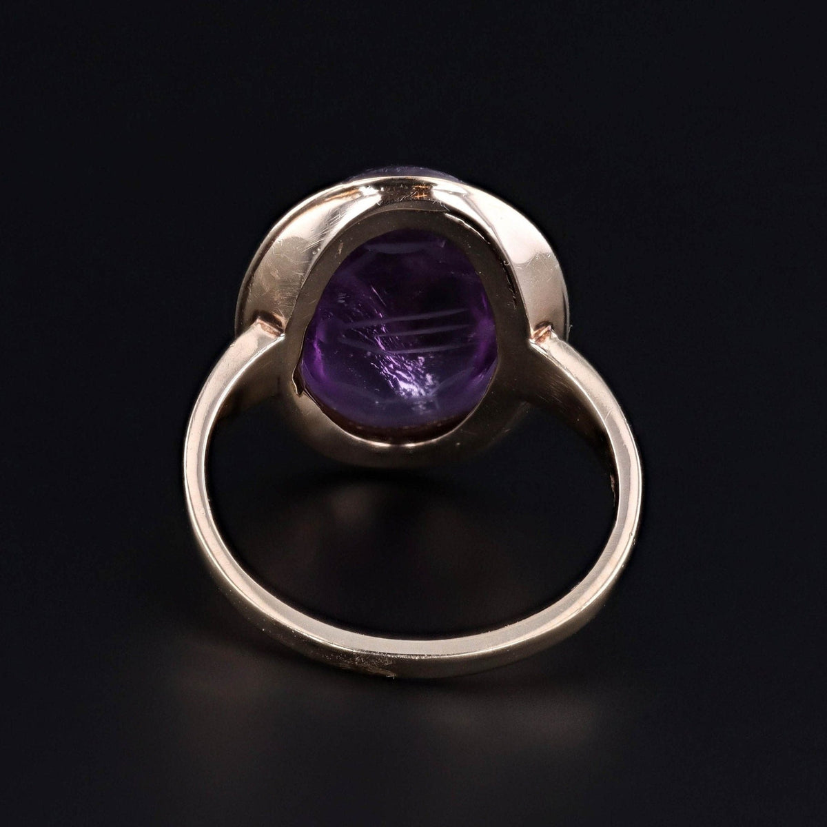 Vintage Amethyst Scarab Ring of 14k Gold - Trademark Antiques